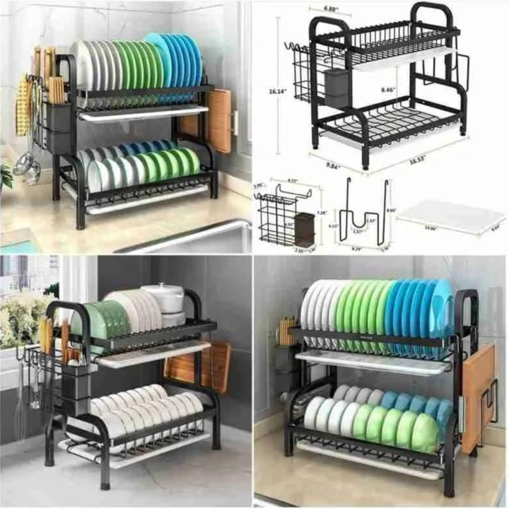 2 Tier High Quality Carbon Steel Dish Rack