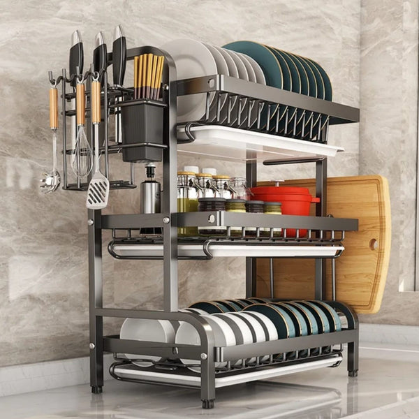 3 Tier High Quality Carbon Steel Dish Rack