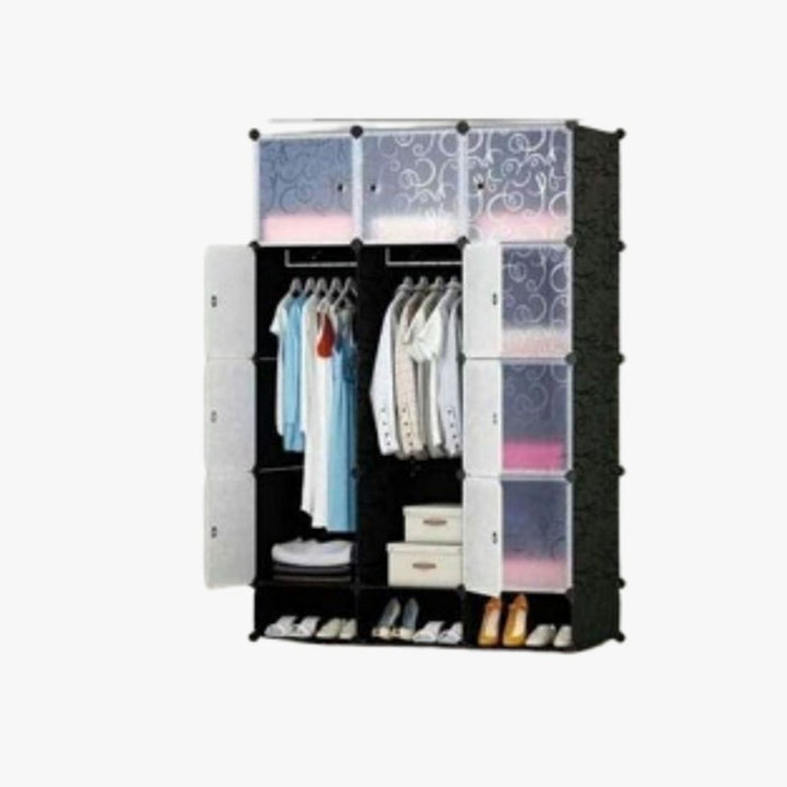 Portable 3 Column Plastic Wardrobes